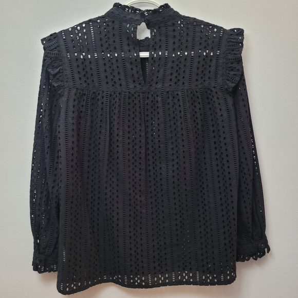 Madewell Mockneck Ruffled Eyelet Blouse - Picture 4 of 8